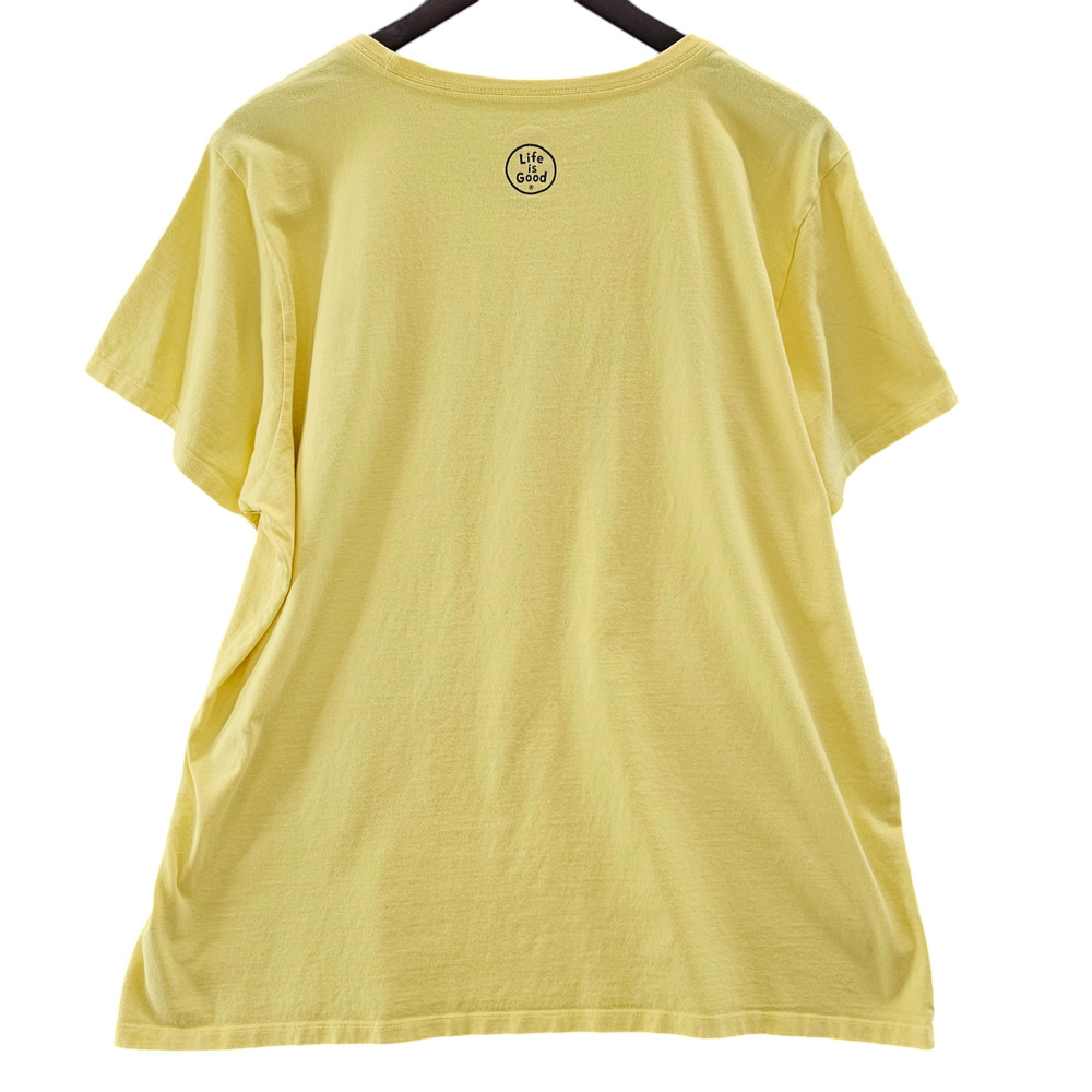 Life is Good Shirt Womens XXL Yellow Crusher Tee Graphic Print Short Sleeve - Picture 2 of 12